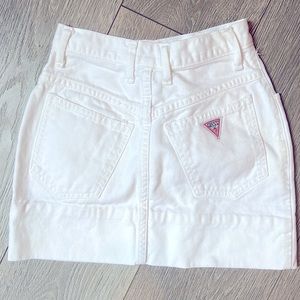 Vintage Guess mini white denim skirt